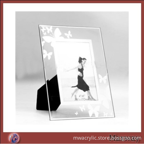 Butterfly Design Mirror Glass Photo Frame